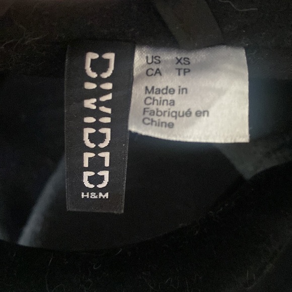 Black H&M Pea Coat XS - Picture 3 of 4